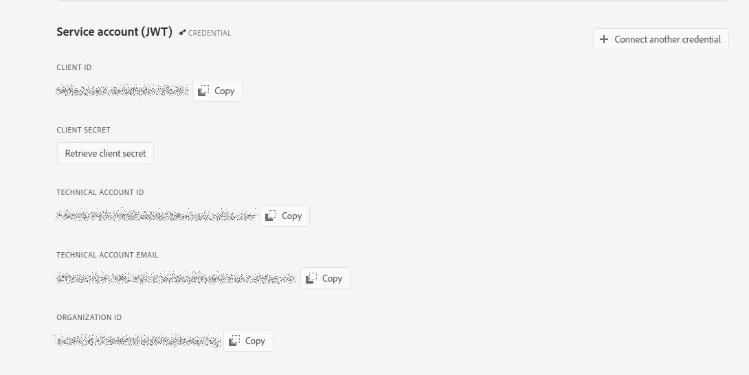 Access Credentials for Adobe API