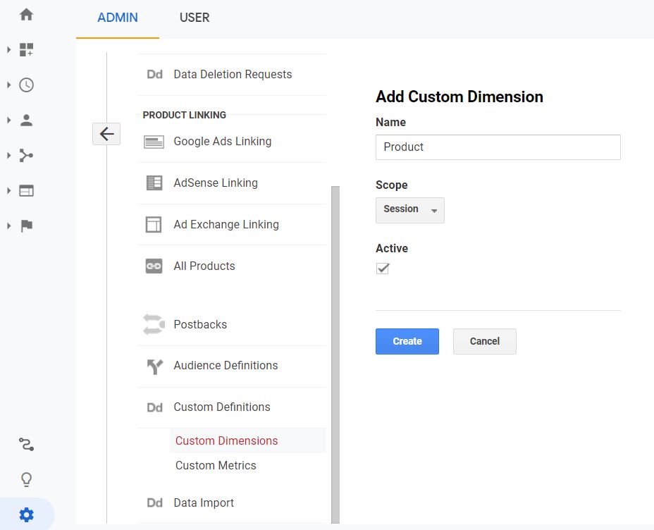 Adding custom dimension in GA