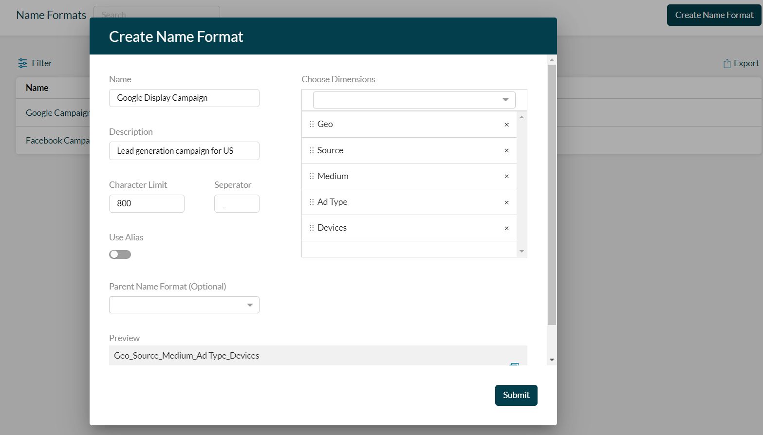 Creating name formats in CampTag