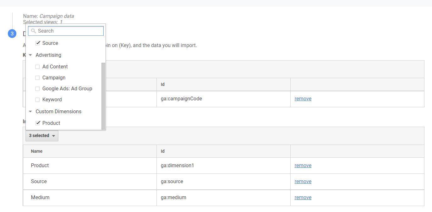 Specifying values in imported data